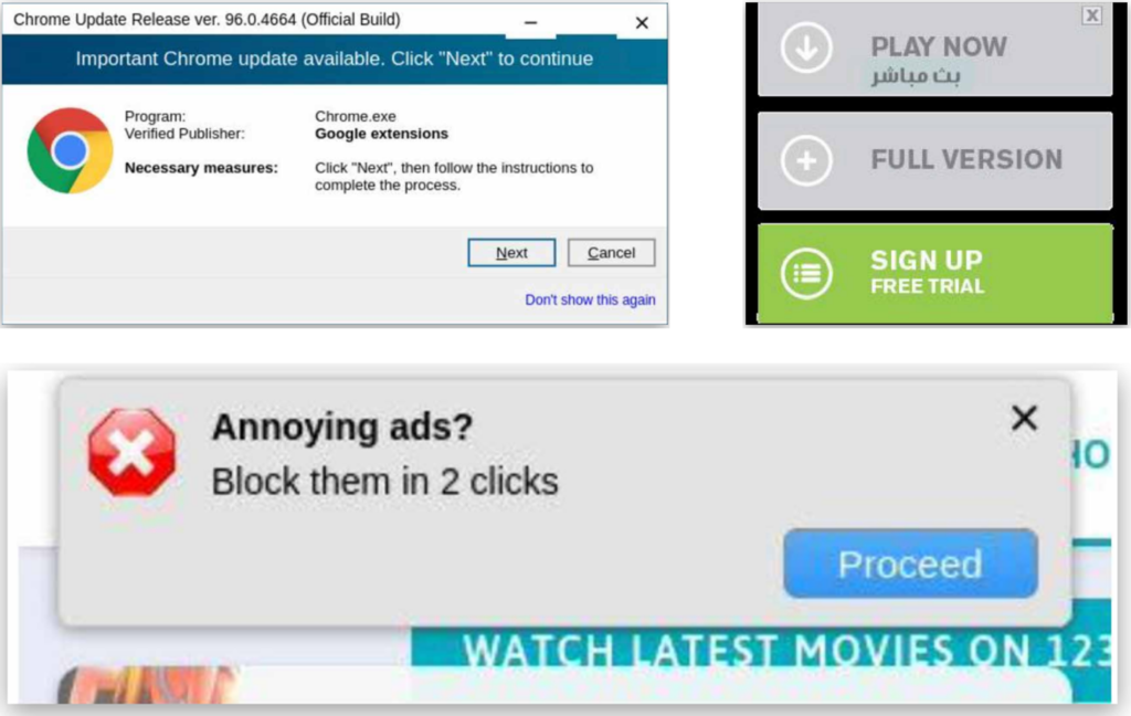 Streaming and piracy websites visitors are lured by popups and fake ads to install malicious software to improve their computer.