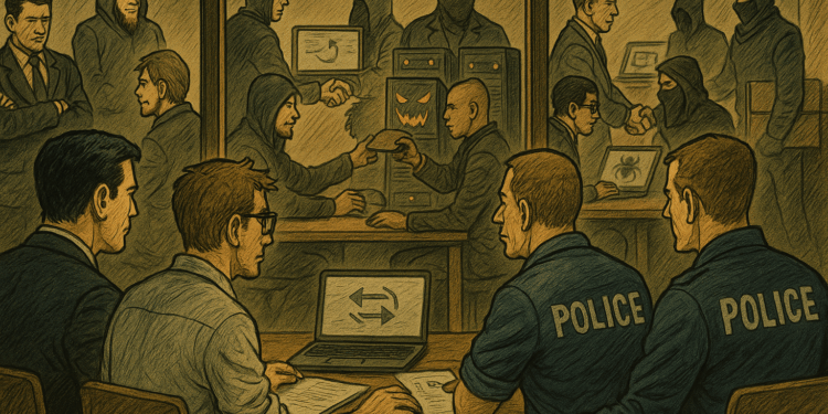 Cybersecurity specialist and law enforcement analyzing the internals of cybercriminal groups through the lens of Williamson's Transaction Costs Theory.